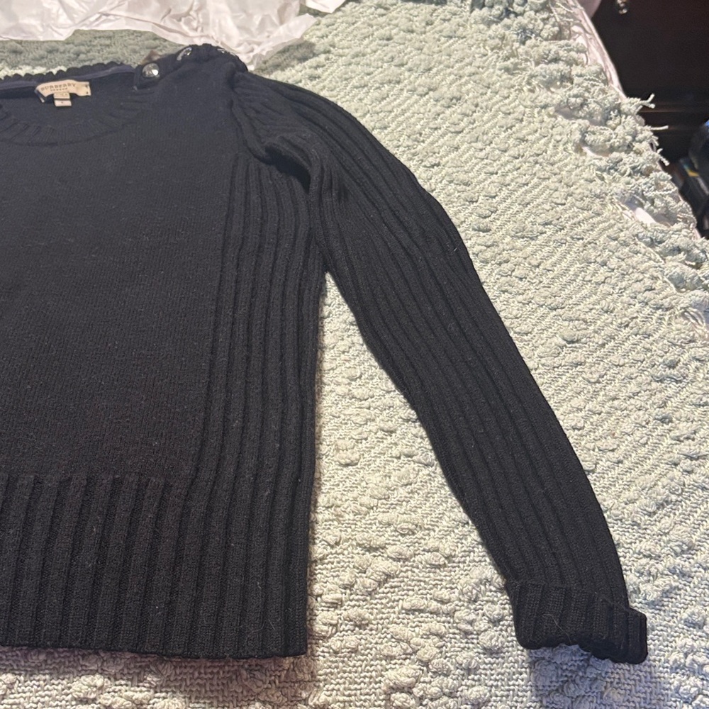 Burberry Women's Dark Gray Sweater with Button Accents - Picture 9 of 9